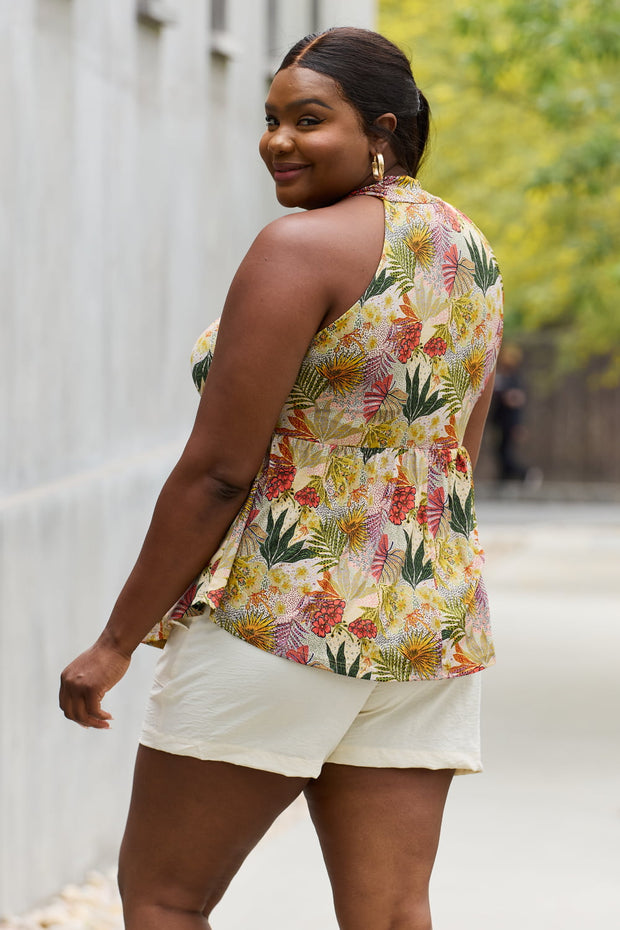 Full Size Floral Halter Top