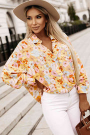 Floral Collar Neck Long Sleeve Shirt