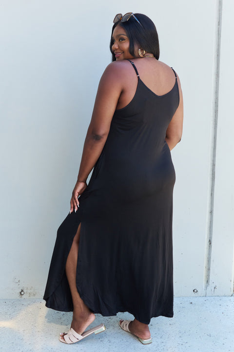 Full Size Cami Side Slit Maxi Dress