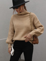 High Neck Knit Pullover Sweater