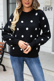 Polka Dot Round Neck Sweater