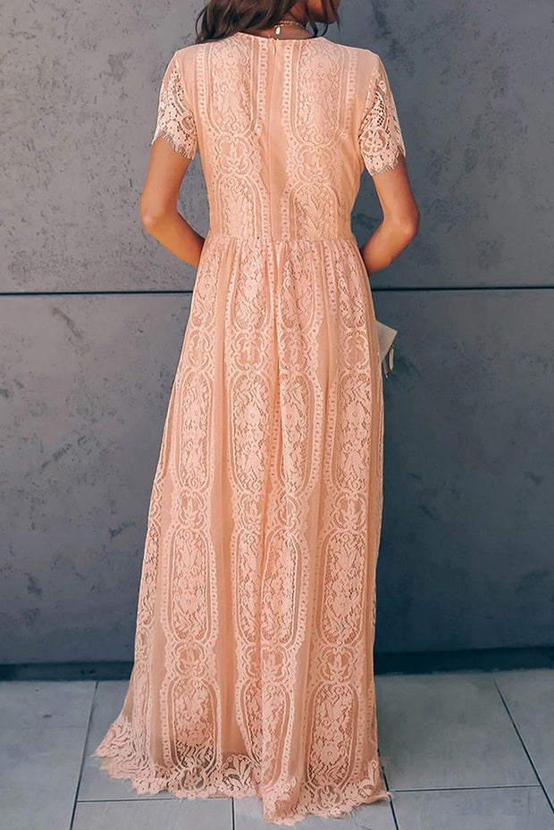 Scallop Trim Lace Dress