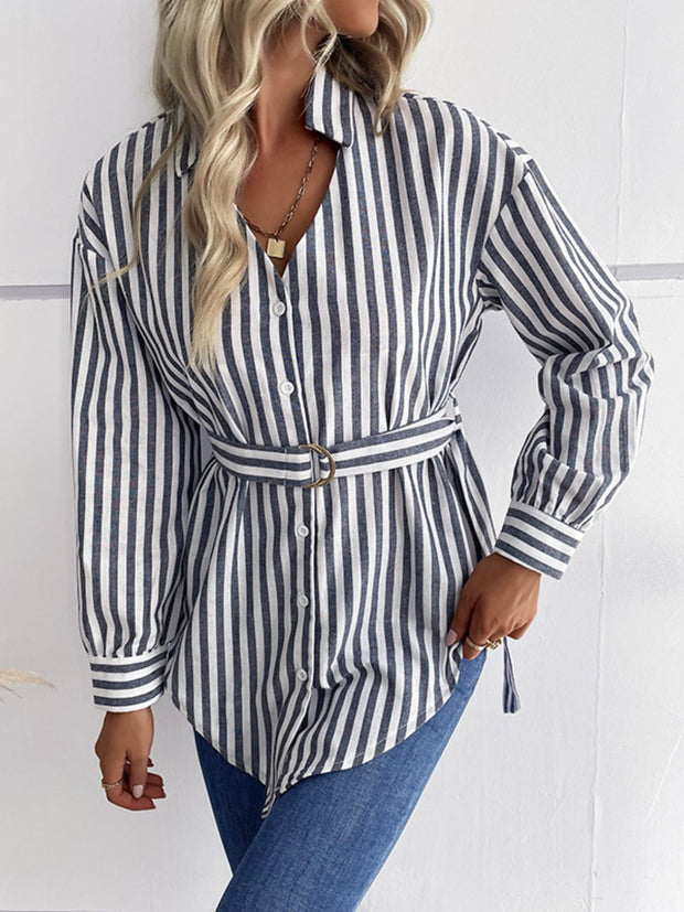 Striped Belted Shirt
