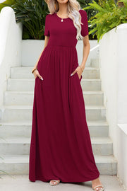 Round Neck Maxi Tee Dress