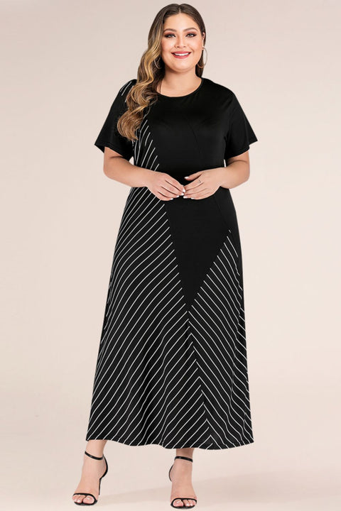 Plus Size Striped Tee Dress