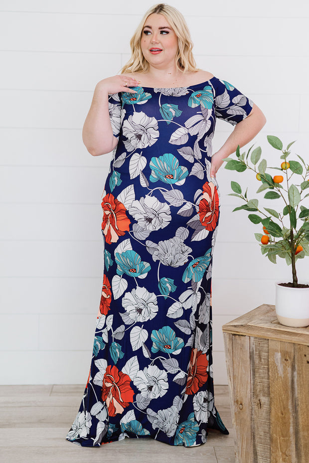 Plus Size Floral Fishtail Dress