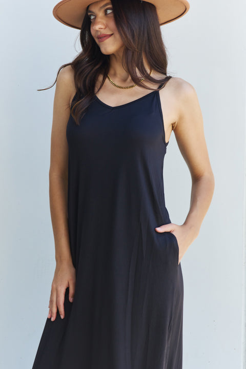 Full Size Cami Side Slit Maxi Dress