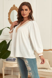 Plus Size Puff Sleeve Blouse