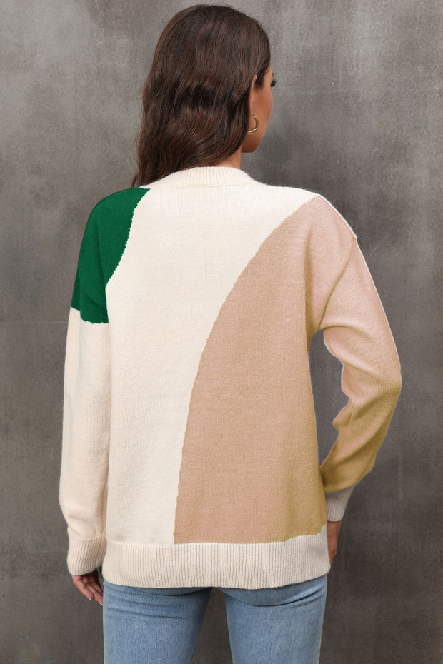 Color Block Cuff Sweater