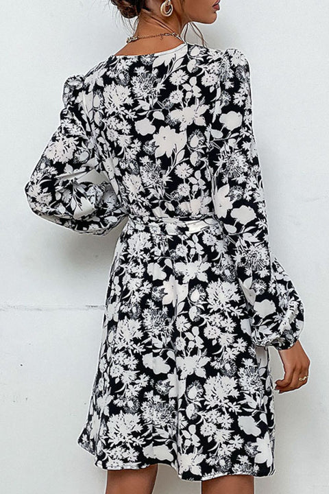 Floral Puff Sleeve Mini Dress