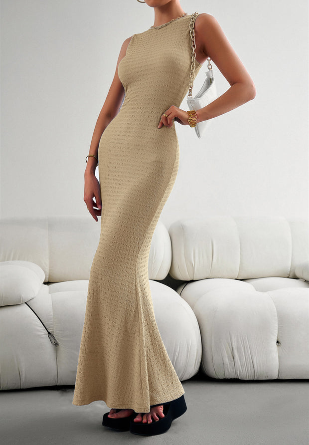 Sleeveless Maxi Fishtail Dress