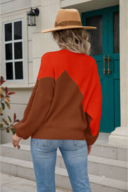 Two-Tone Round Neck Sweater