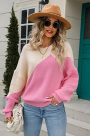 Two-Tone Round Neck Sweater