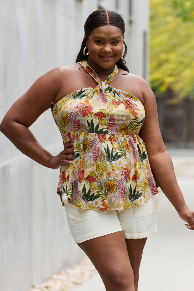 Full Size Floral Halter Top