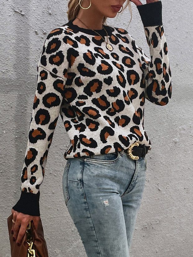 Leopard Round Neck Sweater