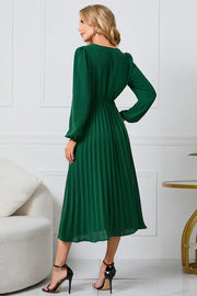 Long Sleeve Tie Waist Midi Dress