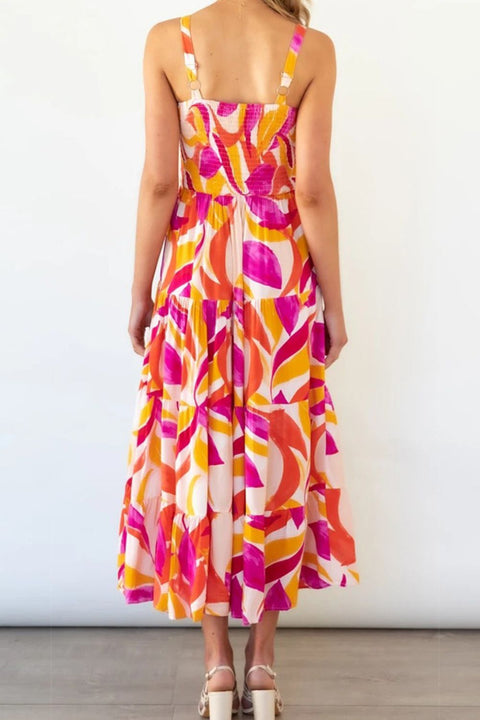 Printed Tiered Sleeveless Dress