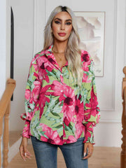 Floral Collar Neck Button Shirt