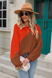 Two-Tone Round Neck Sweater