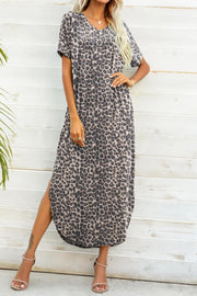 Printed V-Neck Curved Dress