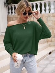 Boat Neck Long Sleeve Top