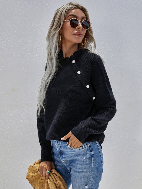 Button Detail Knit Sweater