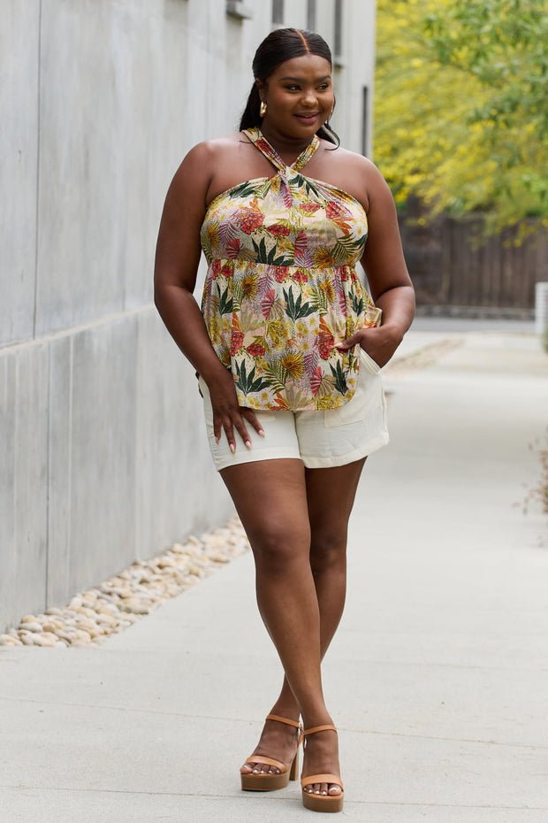 Full Size Floral Halter Top