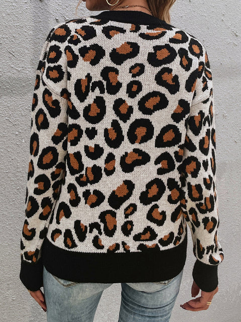 Leopard Round Neck Sweater