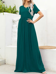 Short Sleeve Maxi Dress with Pockets