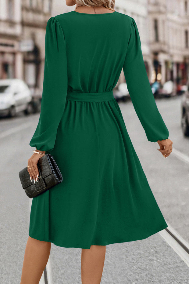 Tie Waist Long Sleeve Dress