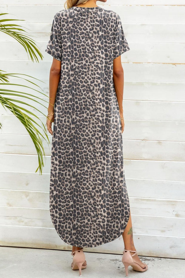 Printed V-Neck Curved Dress