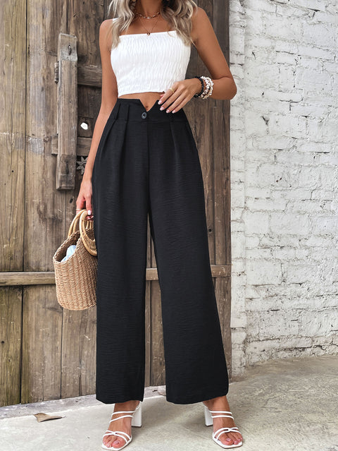 High Waist Straight Leg Pants