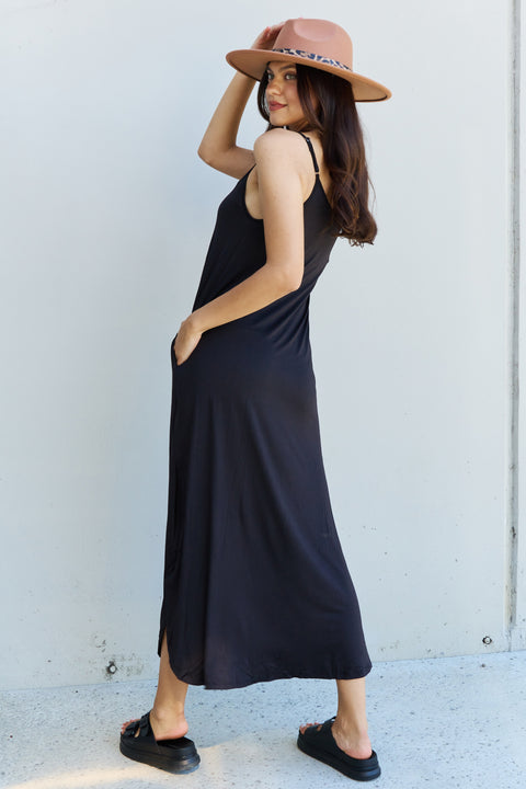 Full Size Cami Side Slit Maxi Dress