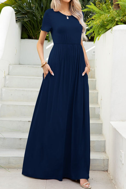 Round Neck Maxi Tee Dress