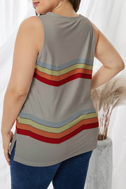 Plus Size Printed V-Neck Tank