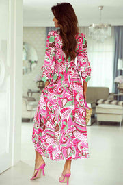 Printed Flounce Sleeve Dress