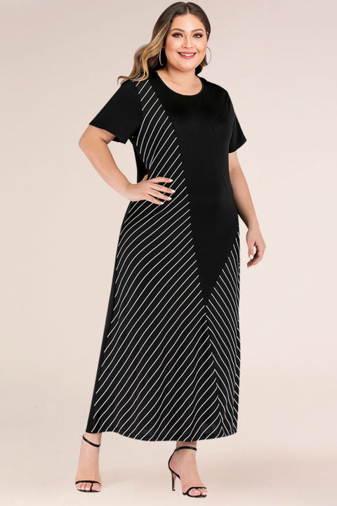 Plus Size Striped Tee Dress