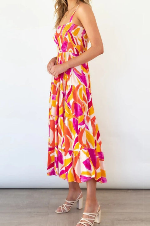 Printed Tiered Sleeveless Dress