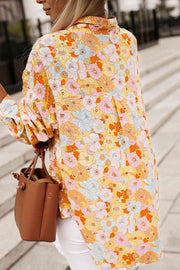 Floral Collar Neck Long Sleeve Shirt