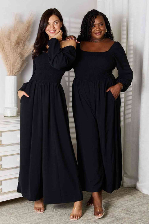 Plus Size Square Neck Jumpsuit with Pockets