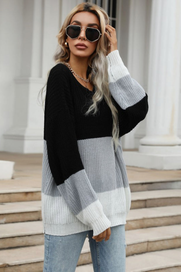 Long Sleeve Chunky Knit Sweater