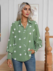 Polka Dot Collar Neck Shirt