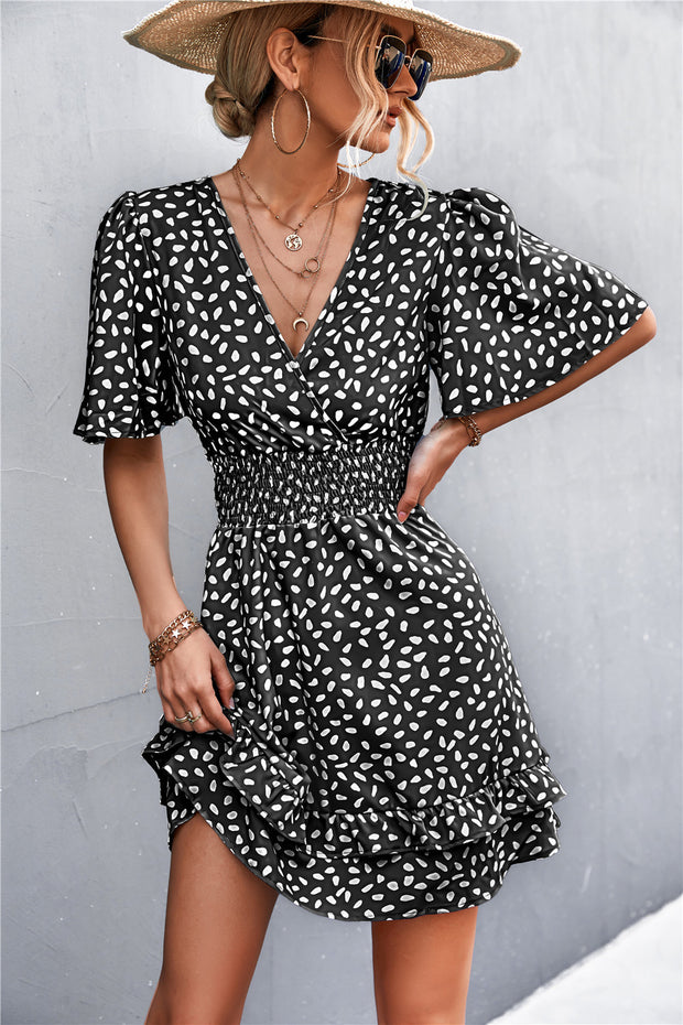 Printed Waist Layer Dress