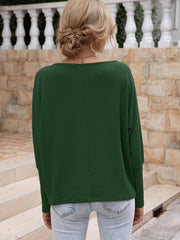 Boat Neck Long Sleeve Top