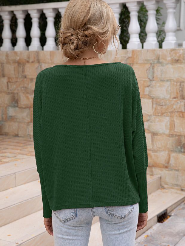 Boat Neck Long Sleeve Top