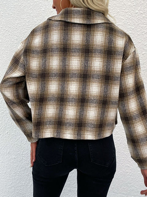 Plaid Button-Up Jacket