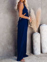 Halter Neck Wide Leg Jumpsuit