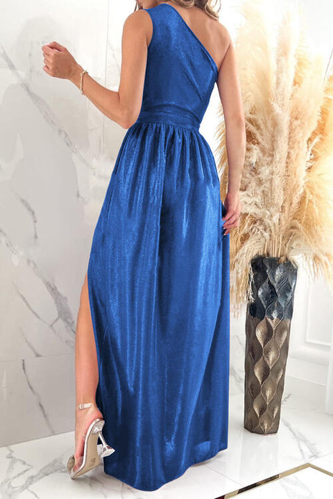 One Shoulder Slit Maxi Dress