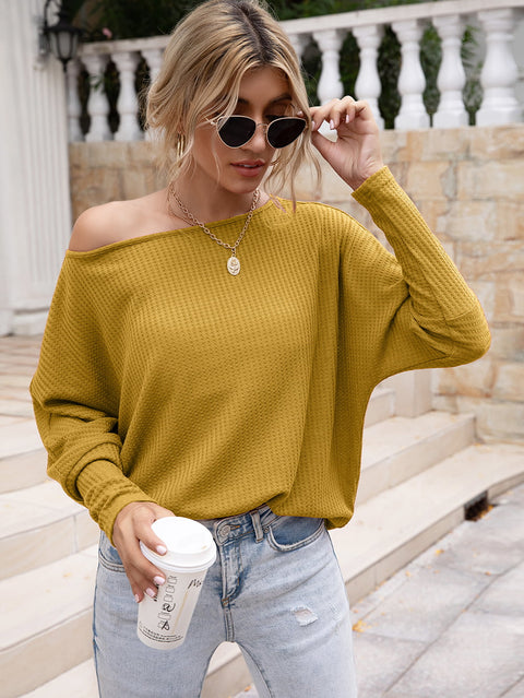 Boat Neck Long Sleeve Top