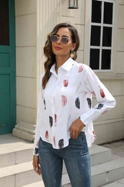 Printed Collar Neck Button Shirt